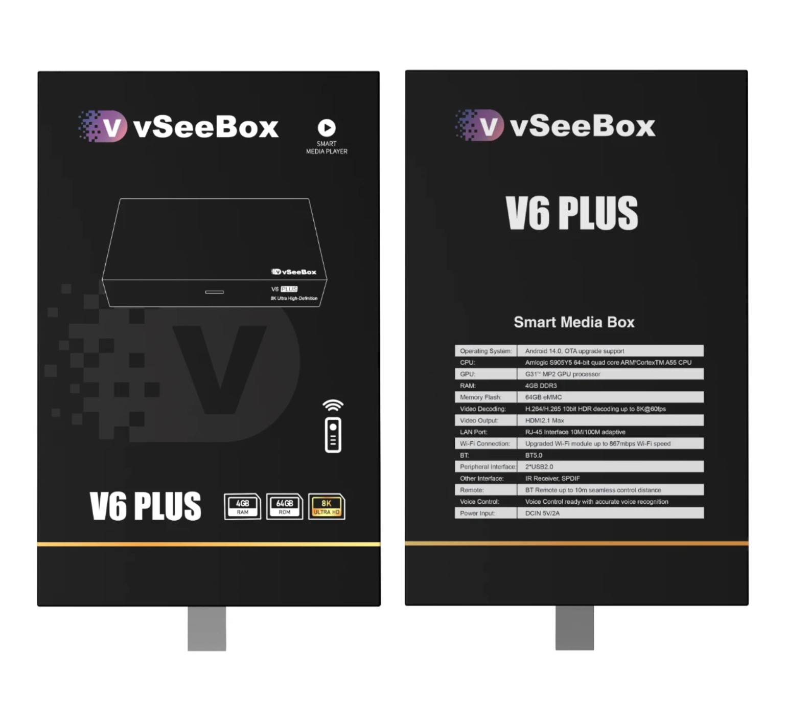Underside and rear ports of V6 Plus