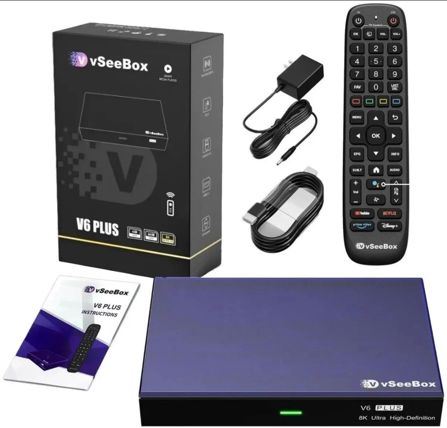 Actual vSeeBox V6 Plus package contents