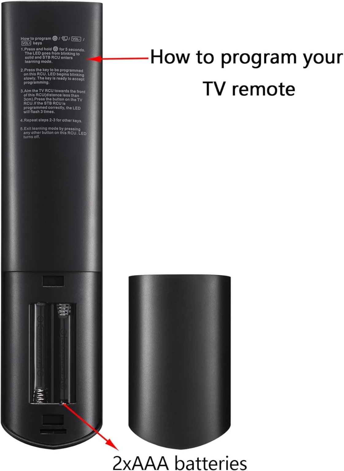 Back of vSeeBox remote and battery compartment